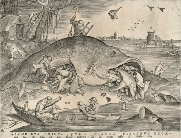 Питер Брейгель Старший. «Большие рыбы поедают малых», 1556 год, Галерея Альбертина, Вена © Public domain