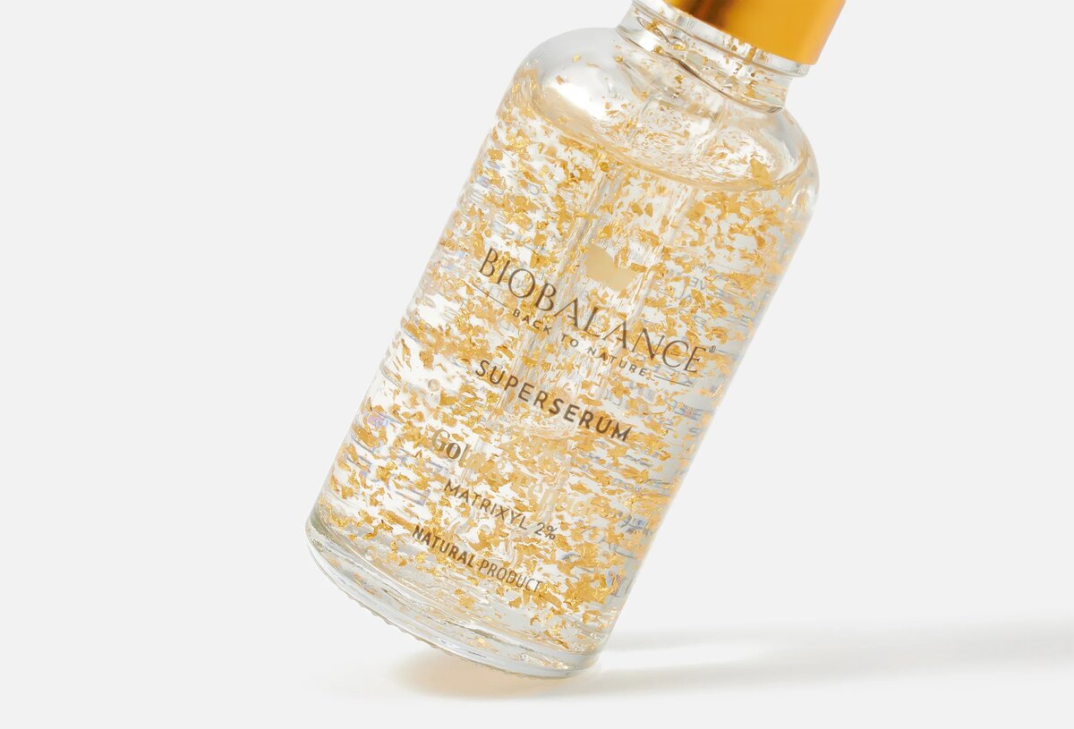 Антивозрастная сыворотка для лица с пептидами BIOBALANCE24K GOLD & PEPTIDE MATRIXYL 2% SUPER SERUM, Турция, ок. 2700 руб.