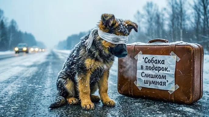 Щенку завязали глаза и бросили на мороз в чемодане. Виктор спас щенка . А она поблагодарила когда это было нужно больше всего