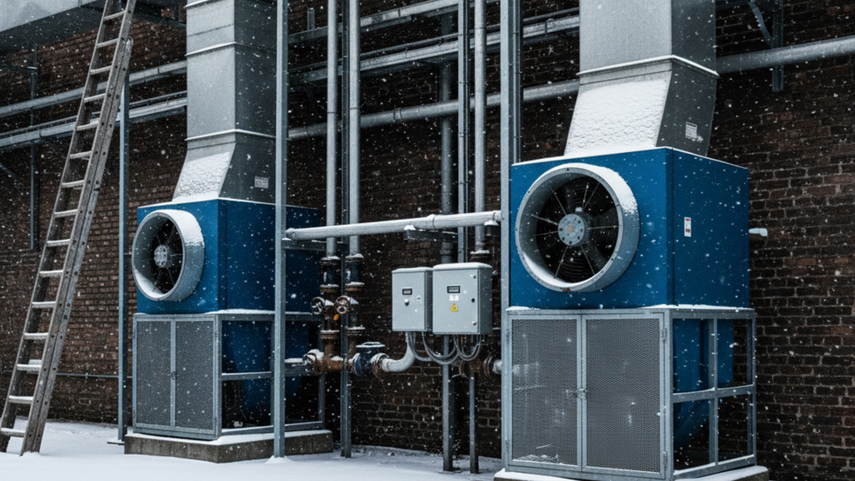 Воздушное отопление цехов, складов и ангаров