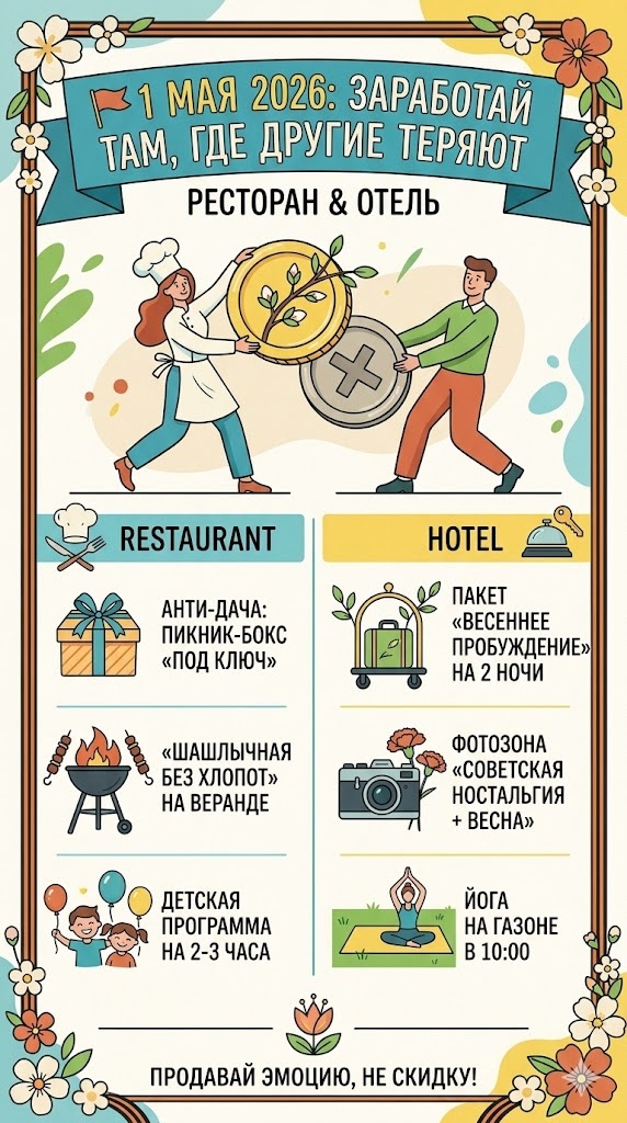 1 мая для ресторана и отеля. Идеи.
