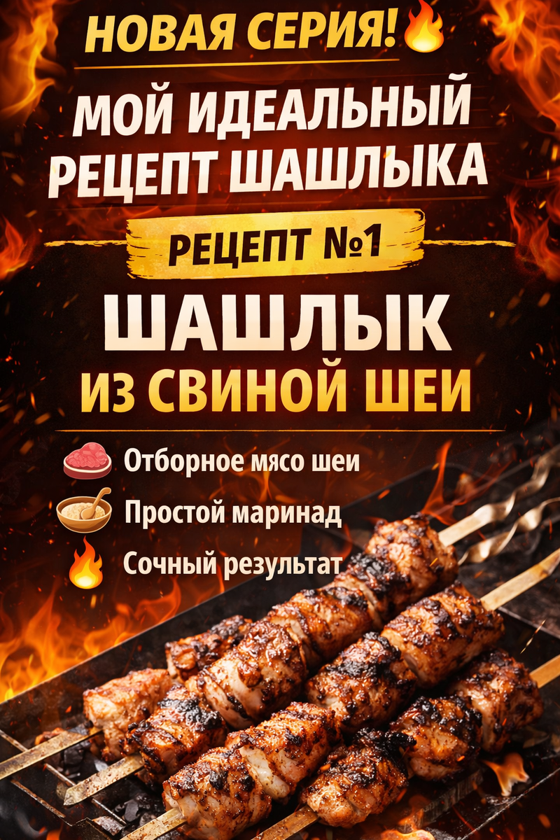 Идеальный рецепт шашлыка из свиной шеи.