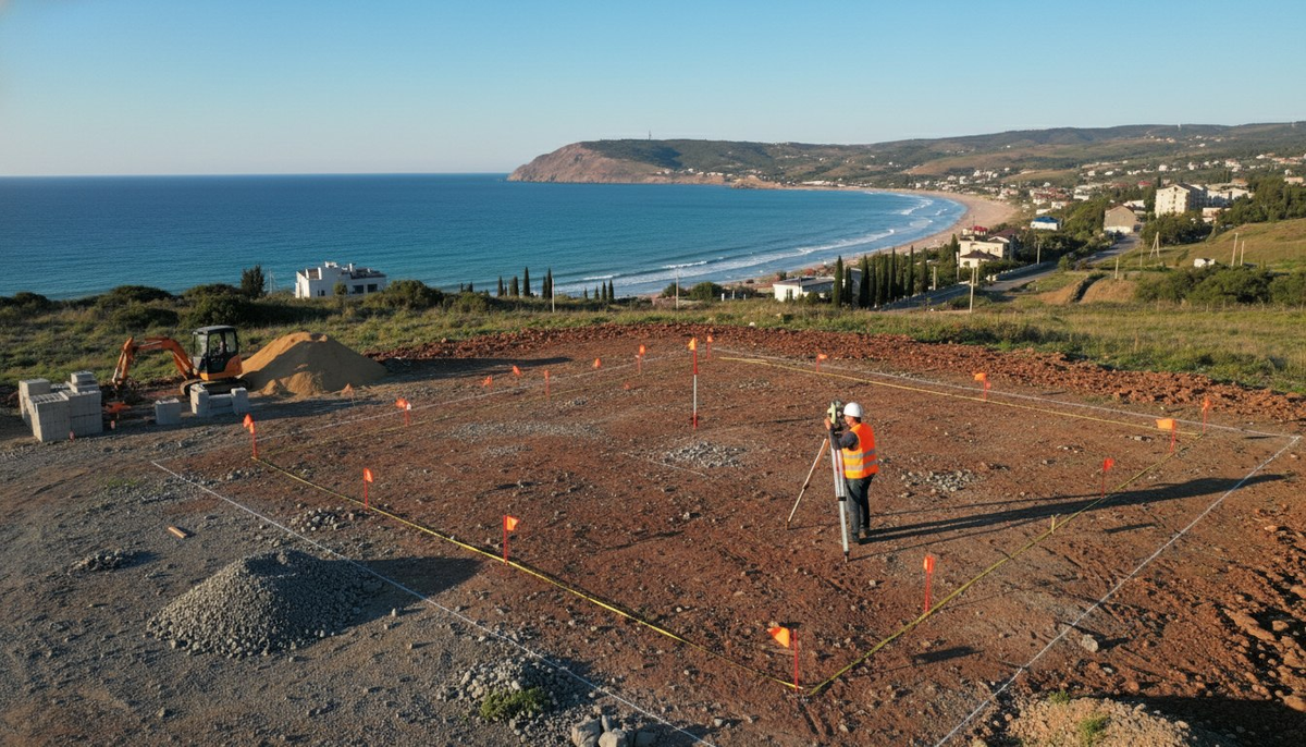 Геодезическая разбивка участка и подготовка к строительству дома 100 м2 Крым