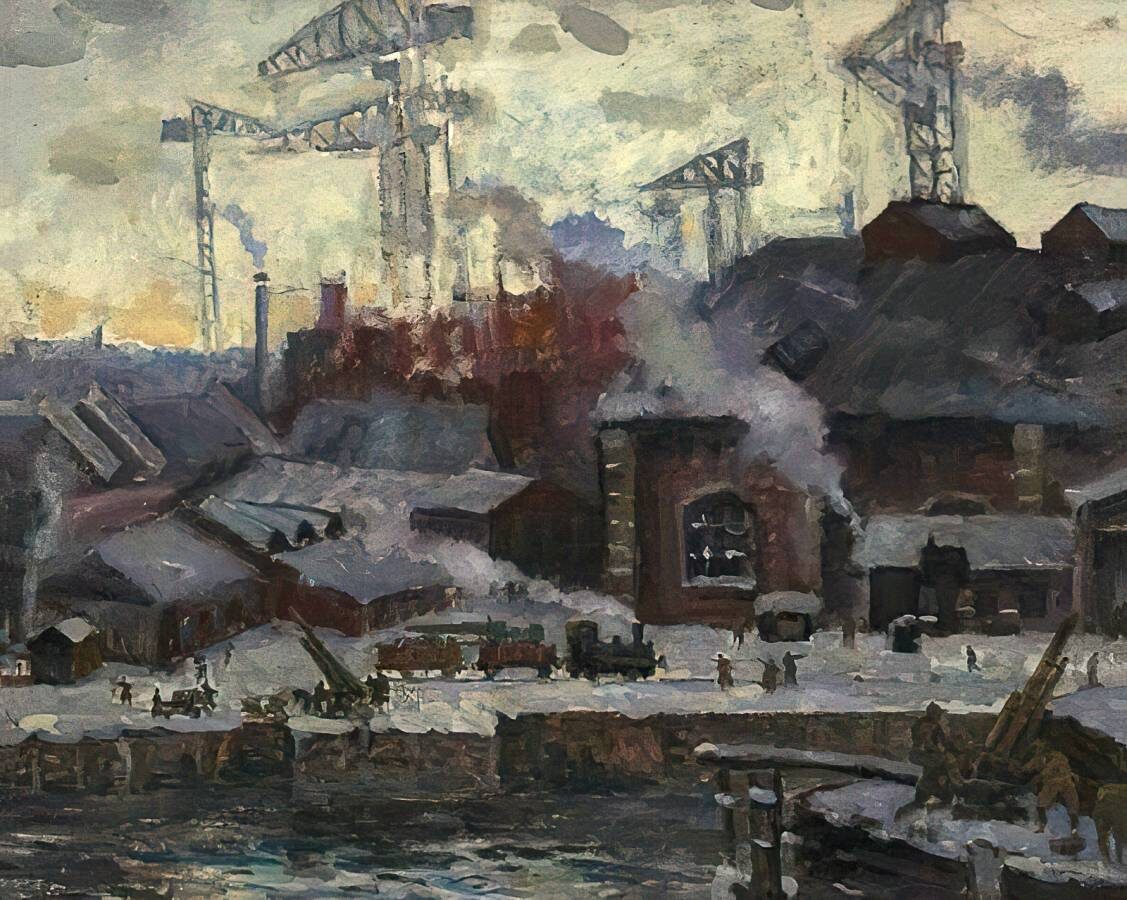     Адриан Каплун. Завод во время войны. 1940