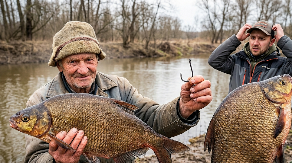 Местный чудак ловил огромных лещей на пустой крючок: мы три дня не могли разгадать его фокус