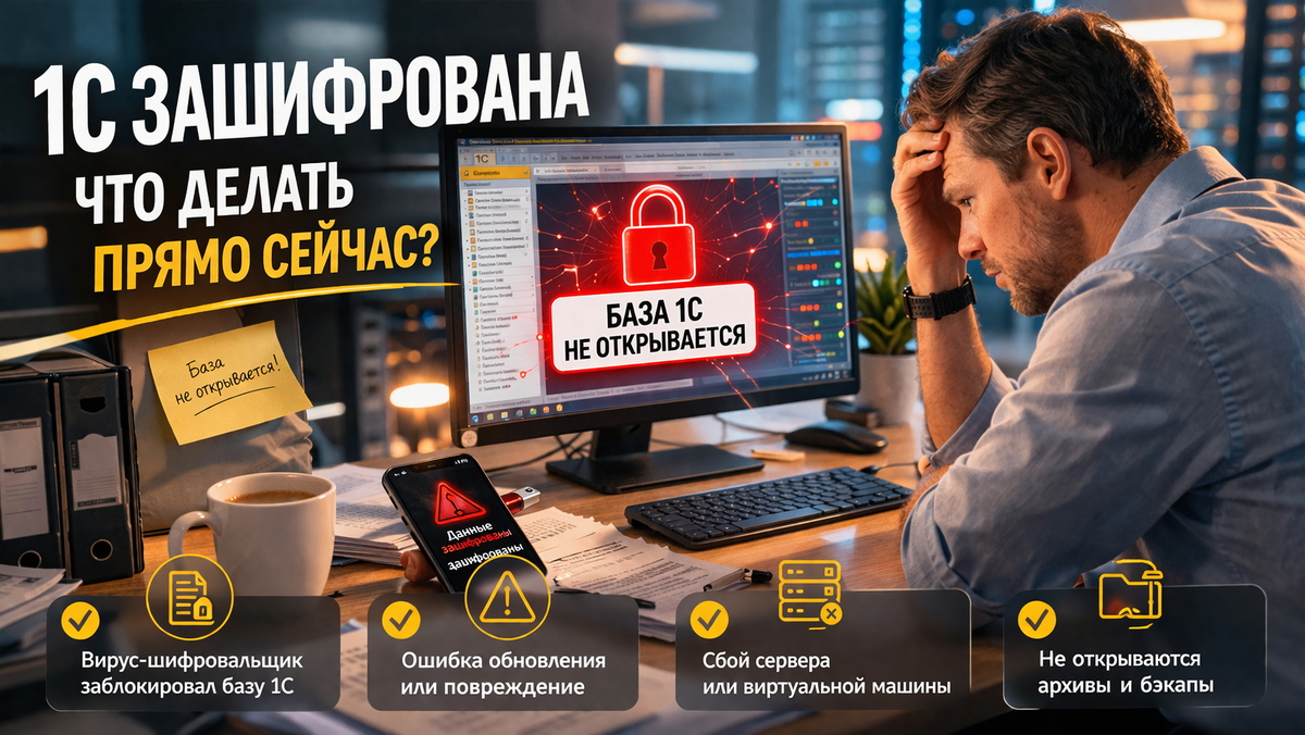 База 1С не открывается — что делать в первые часы