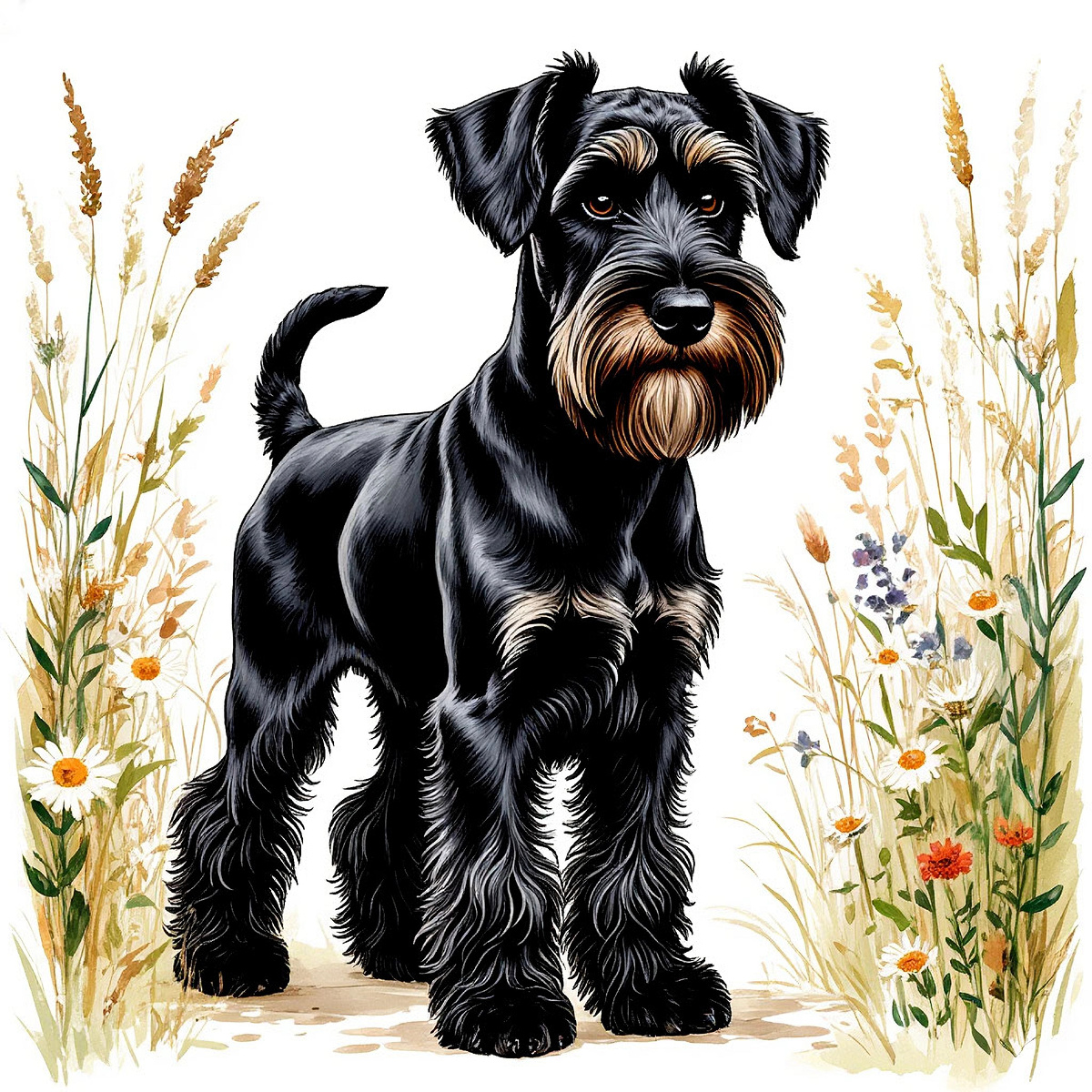 Чёрный ризеншнауцер: