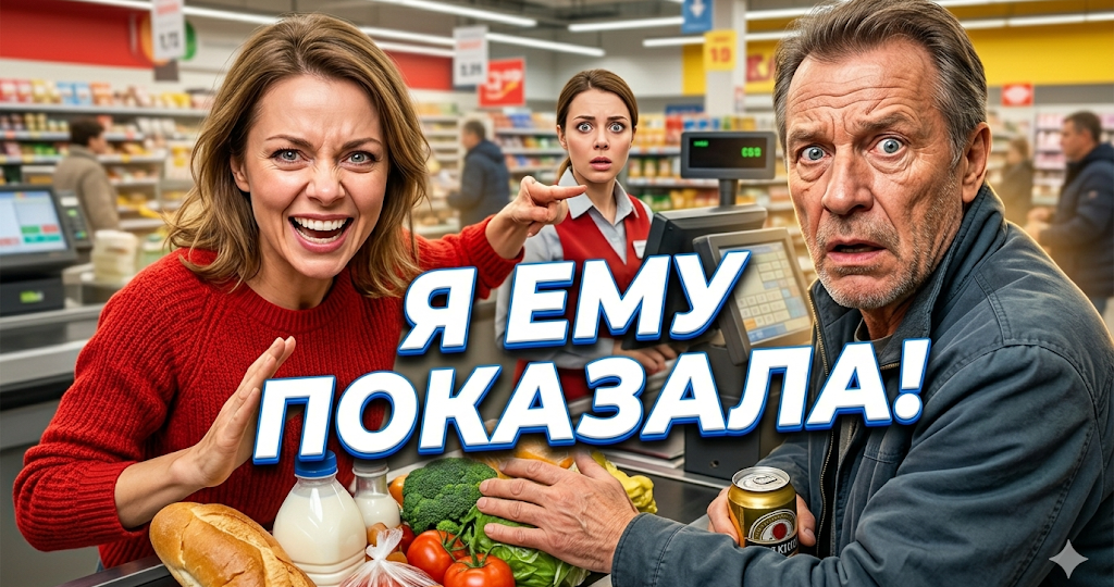 — Уберите свои продукты, я спешу! — мужик на кассе попытался отодвинуть мои покупки, чтобы пробить свое пиво. Кассирша замерла, но я...