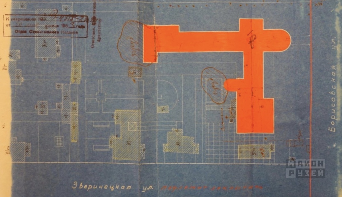 Школа ФЗС на Борисовской улице. Генплан. Из цифрового архива Музея районов Измайлово, Соколиная гора и Гольяново. Публикуется впервые. 