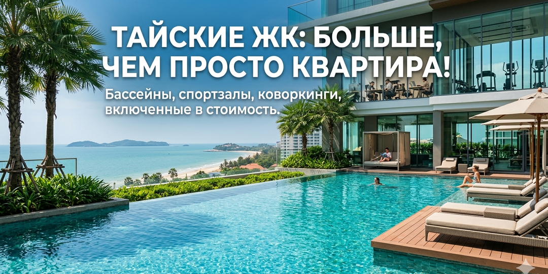 Как устроены тайские ЖК: бассейны, спортзалы и коворкинги, которые включены в стоимость.