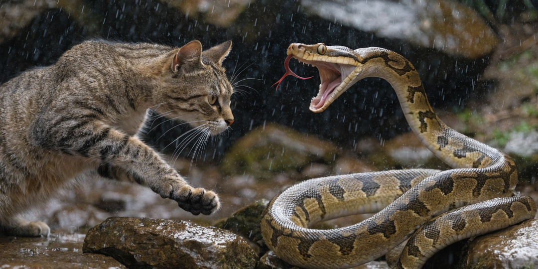 Кошка против змеи: почему рефлексы решают исход за долю секунды