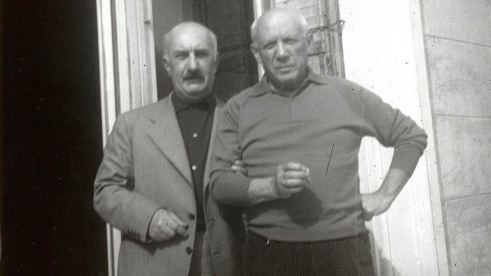 Илиазд и Пабло Пикассо. Вилла Калифорния, Канны, ок. 1955 года.