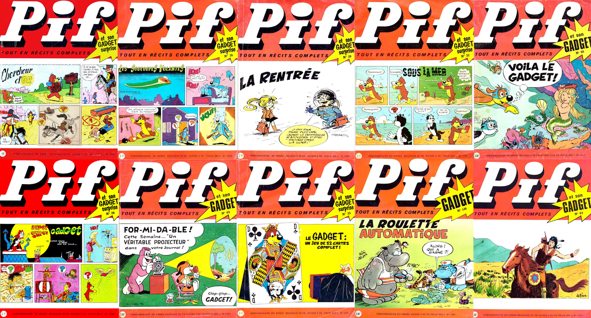 Обложки журнала Pif Gadget 1969-1973 год