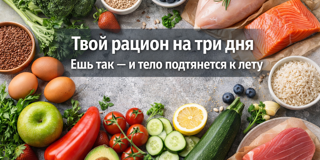 Твой рацион на 3 дня: ешь так — и тело подтянется к лету (минус отёки, стабильный вес и никакого голода)