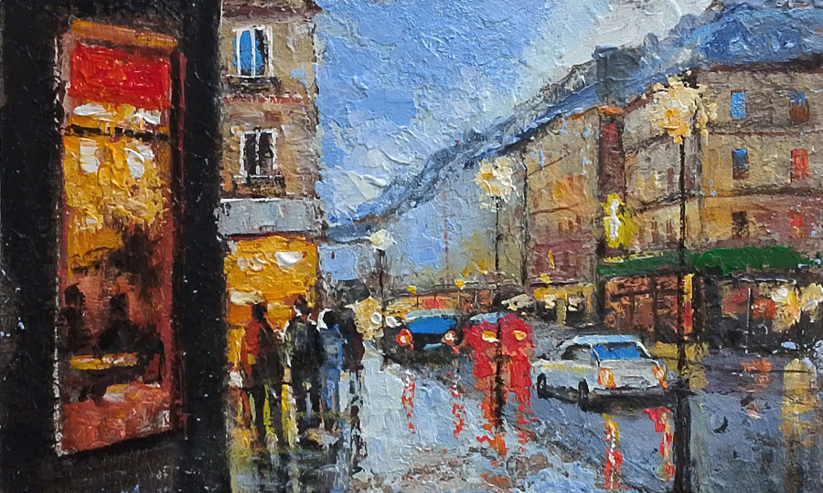 Особенности импровизационной живописи. "Ночной город"