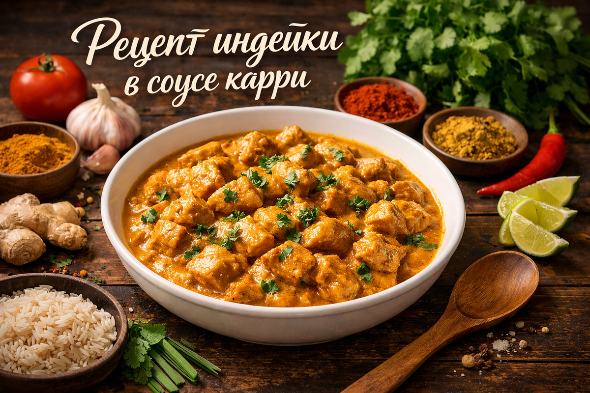 Мясо индейки в соусе карри 