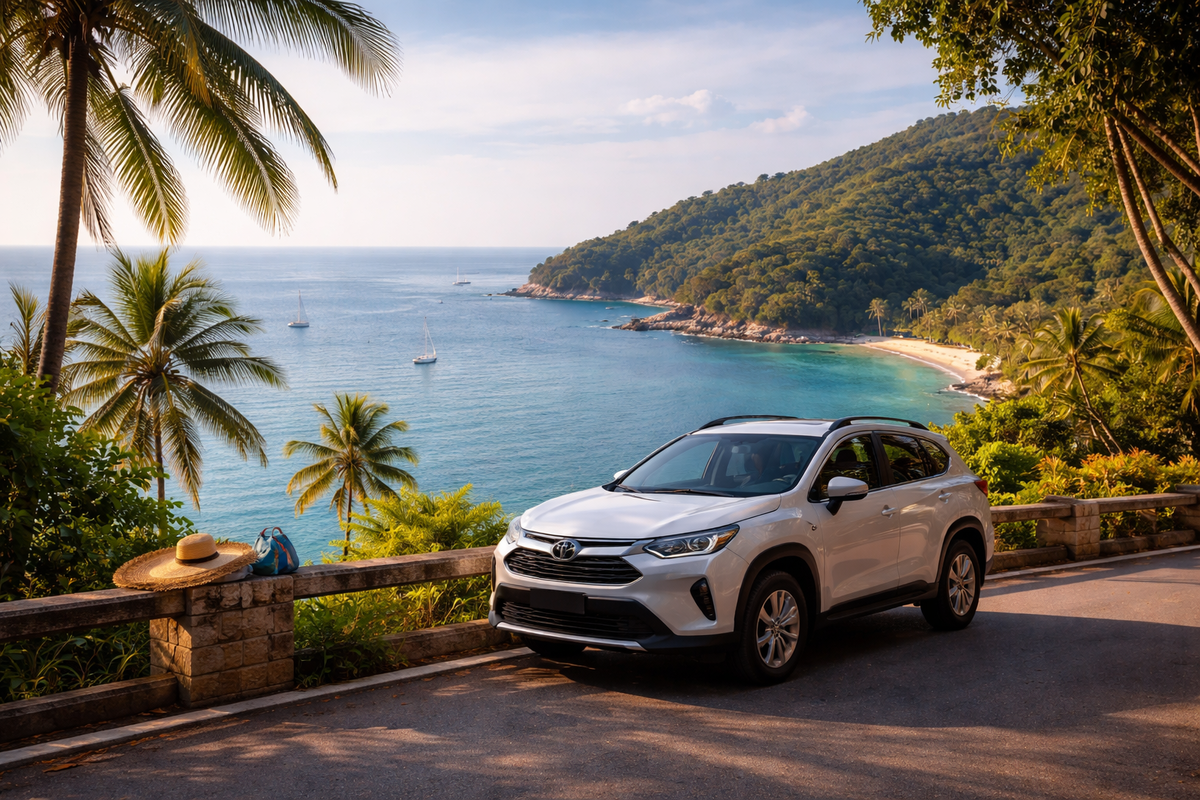 Арендованное авто Тойота RAV4 у побережья Пхукета