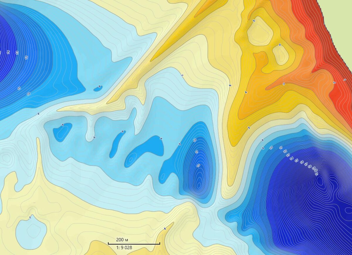 Второстепенные мысы и канавы в заливах.