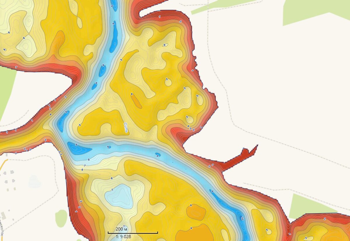 Второстепенные мысы и канавы в заливах.
