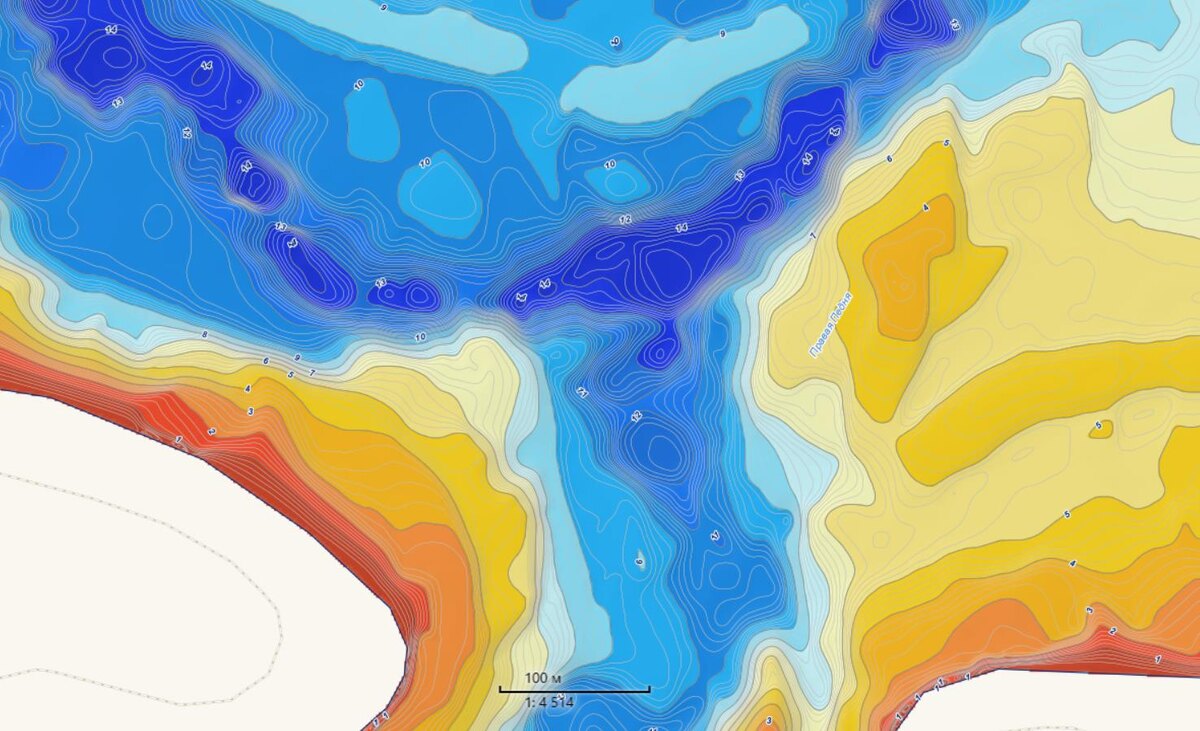 Второстепенные мысы и канавы в заливах.