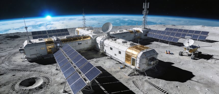 Возможный вариант изображения человеческой базы на Луне, https://worldmarketstudies.ru/