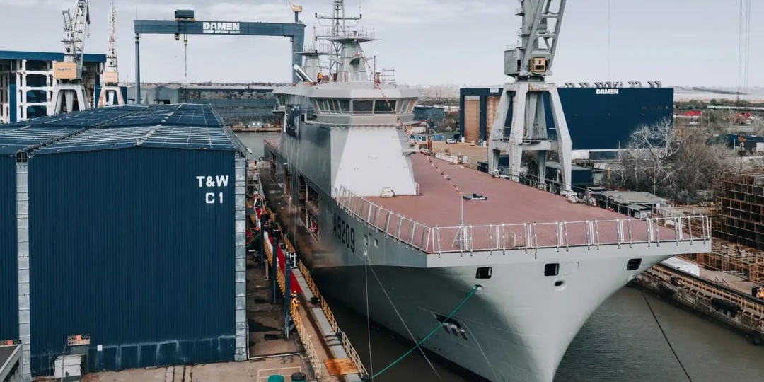 Компания Damen спустила на воду «носитель дронов» для ВМС Португалии.