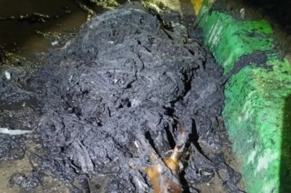    В Копейске из коллектора достали новогоднюю ёлку