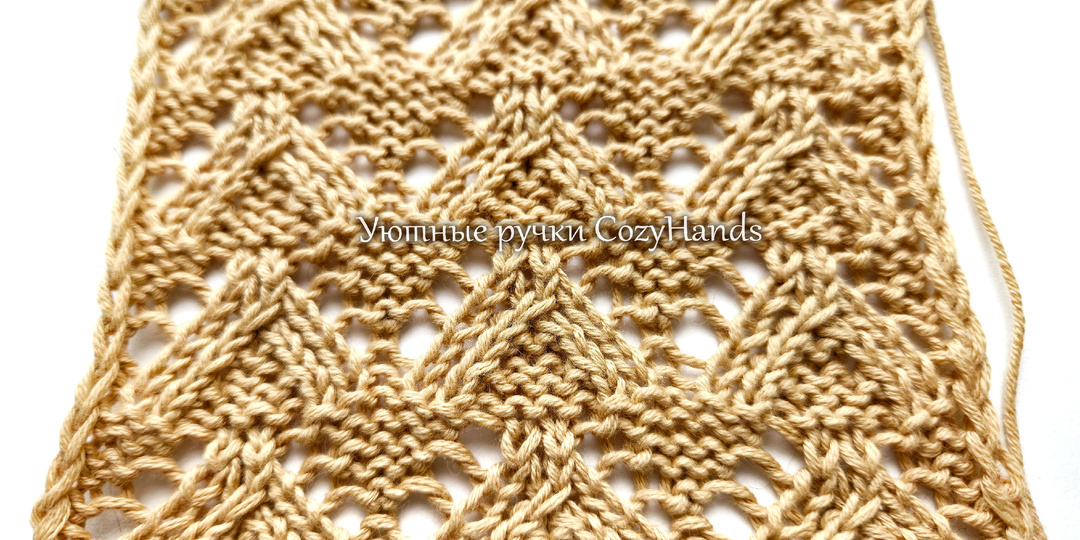 Красивый ажурный узор Ёлочки ⭐ Для вязания джемпера, кардигана ⭐ Схема, описание