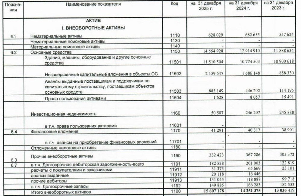 Активы, ГБО за 2025 год