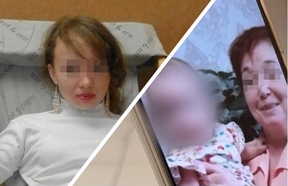 Ляйсан (слева) родила дочь в октябре 2024 года. Справа малышка вместе с бабушкой. Фото соцсети, кадр видео ГТРК Башкортостан