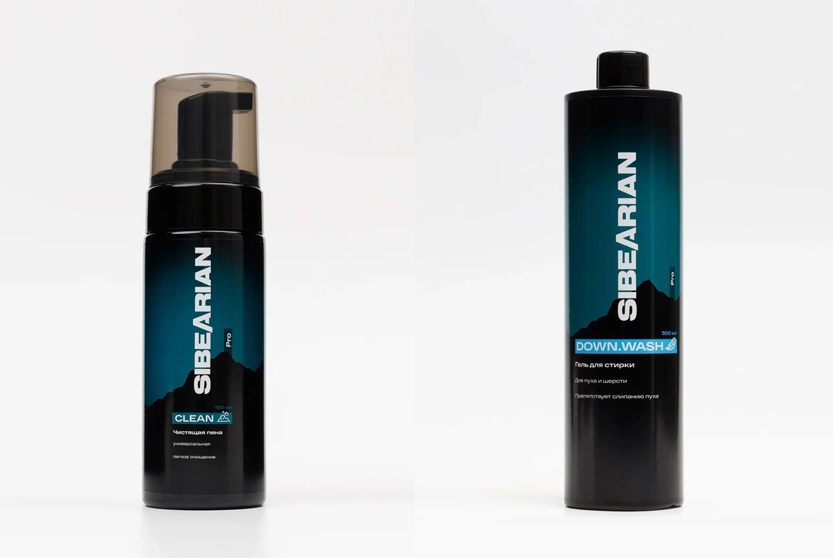 Чистящая пена и гель для стирки изделий из пуха SIBEARIAN.