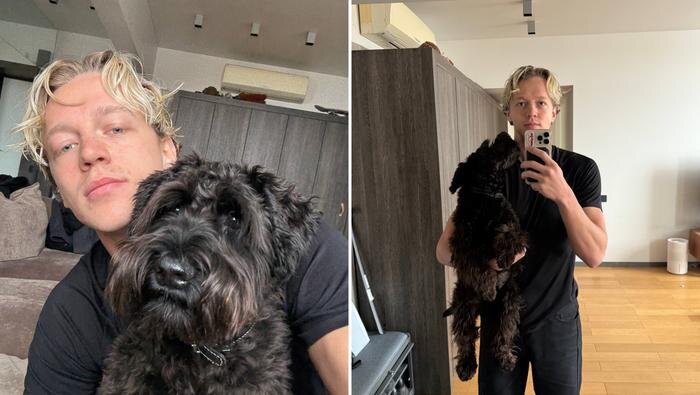 Стример Paradeevich и пёс Бобка. Обложка © Telegram/ПАРАДЕЕВИЧ