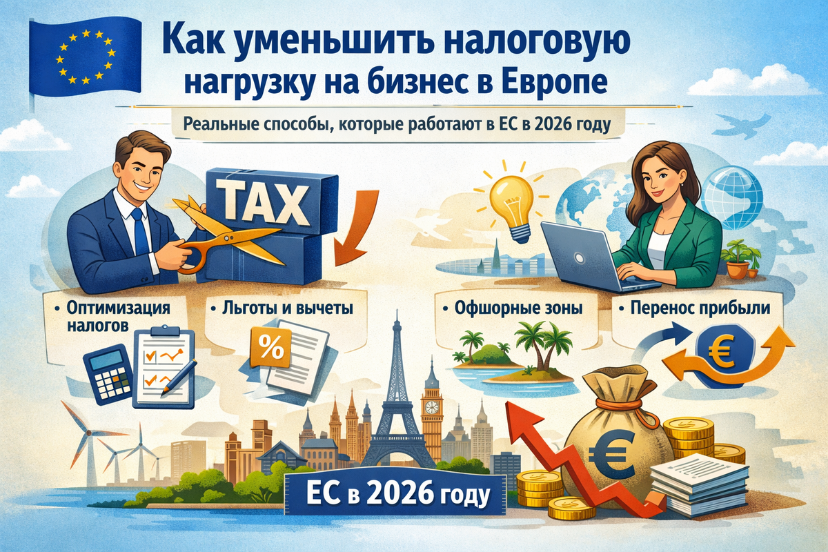 Как уменьшить налоговую нагрузку на бизнес в Европе в 2026 году?