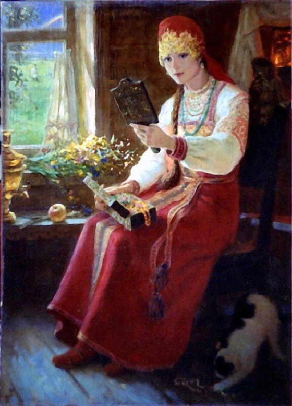 Художнитк Евгений Демаков. У окошка.