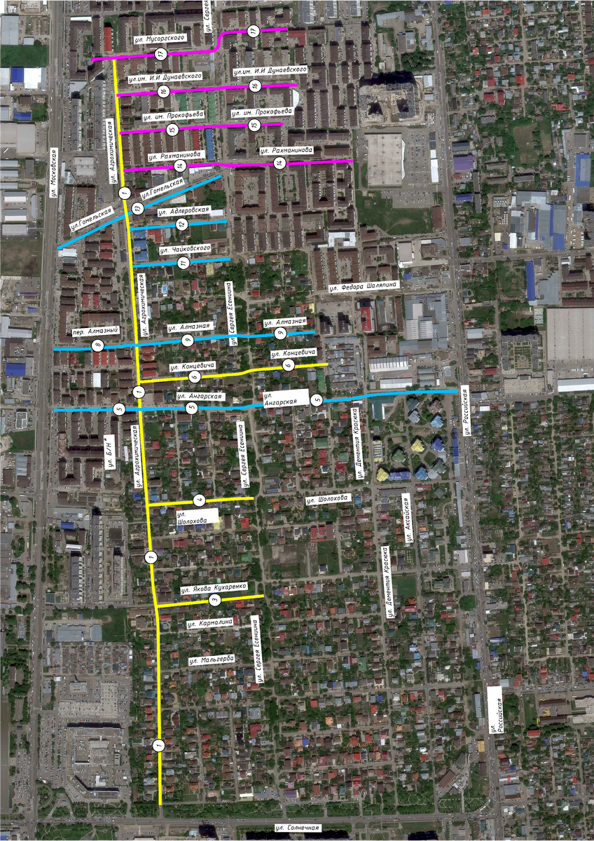 План реконструкции улиц в Музыкальном микрорайоне Краснодара / Фото: Госзакупки