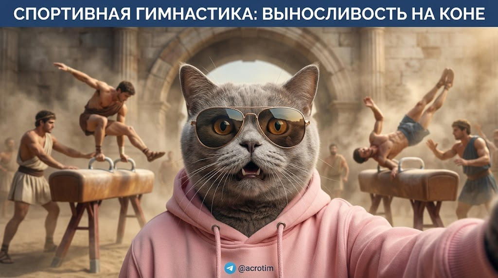    Тренировка выносливости при работе на гимнастическом коне. Тренер