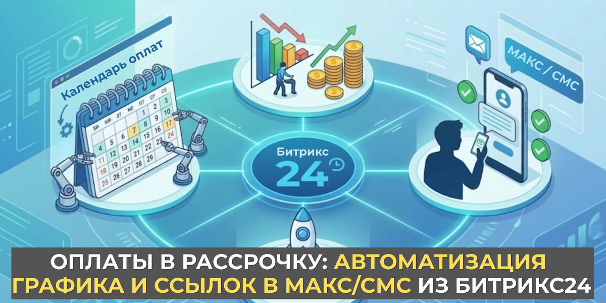 Автоматизация платежей в рассрочку внутри Битрикс24 с отправкой ссылки на оплату в Max / SMS