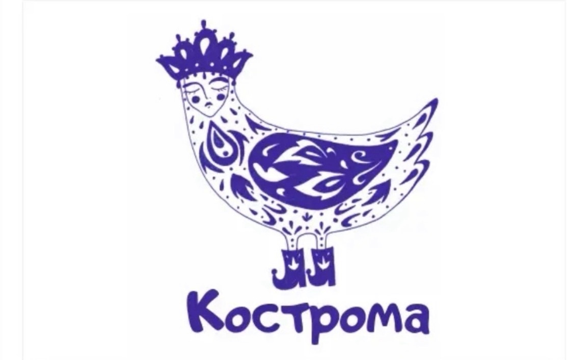 Принт "Сирин-Снегурочка"