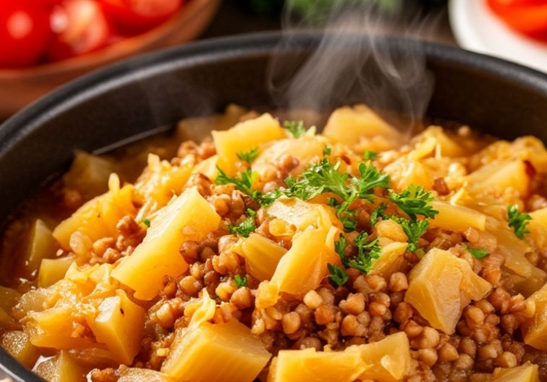 Беру капусту и гречку-получается вкусный, быстрый ужин