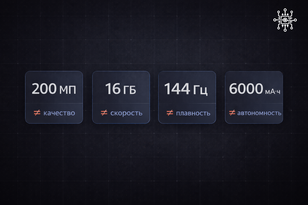 Характеристики — это язык, на котором производитель разговаривает с покупателем.