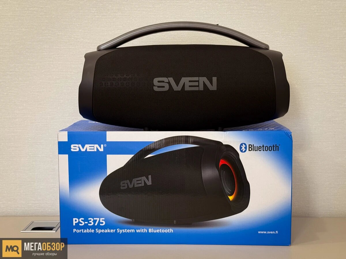    Обзор SVEN PS-375. Портативная колонка акустика с подсветкой MegaObzor.com
