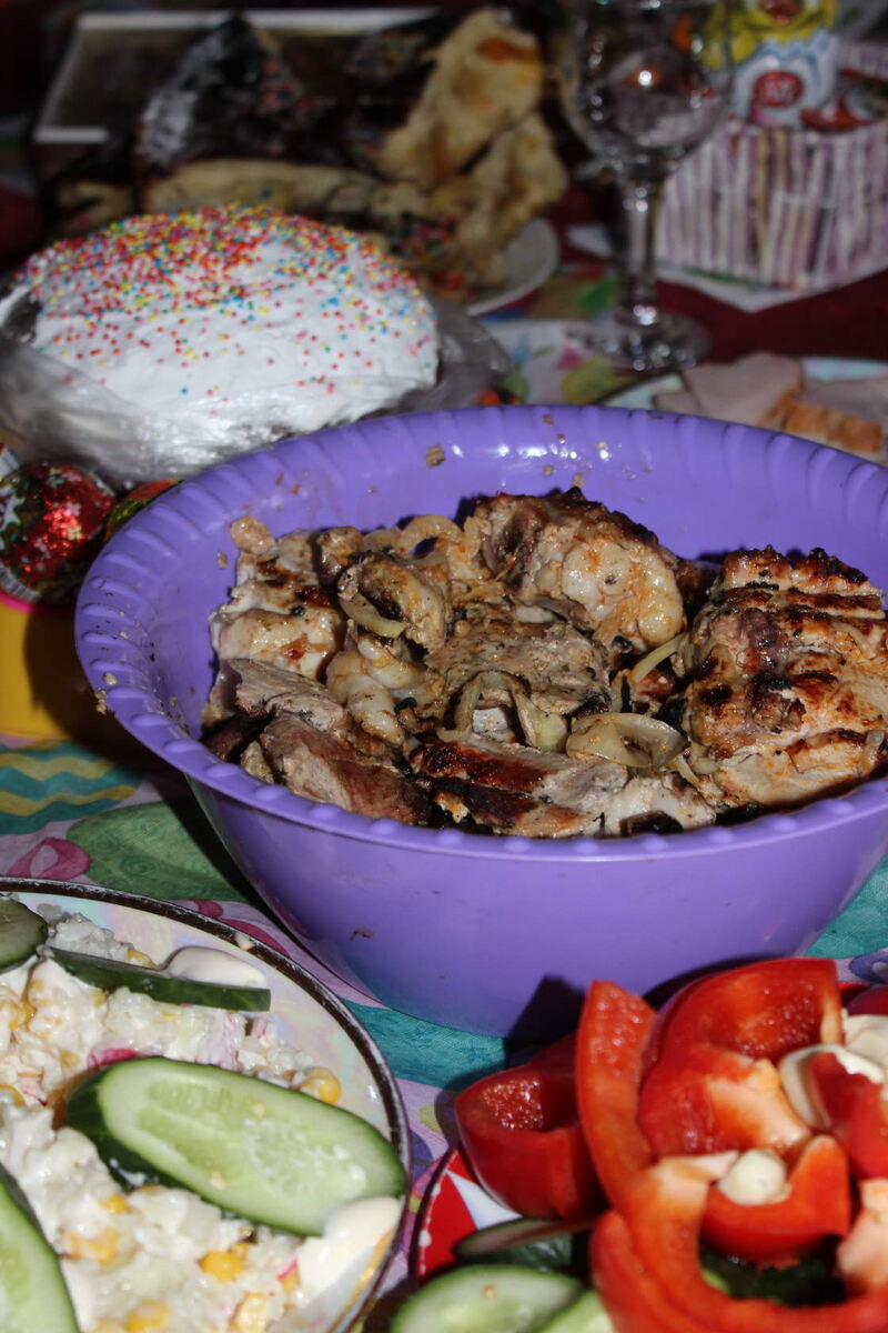 Фото автора, наш шашлык на Пасху