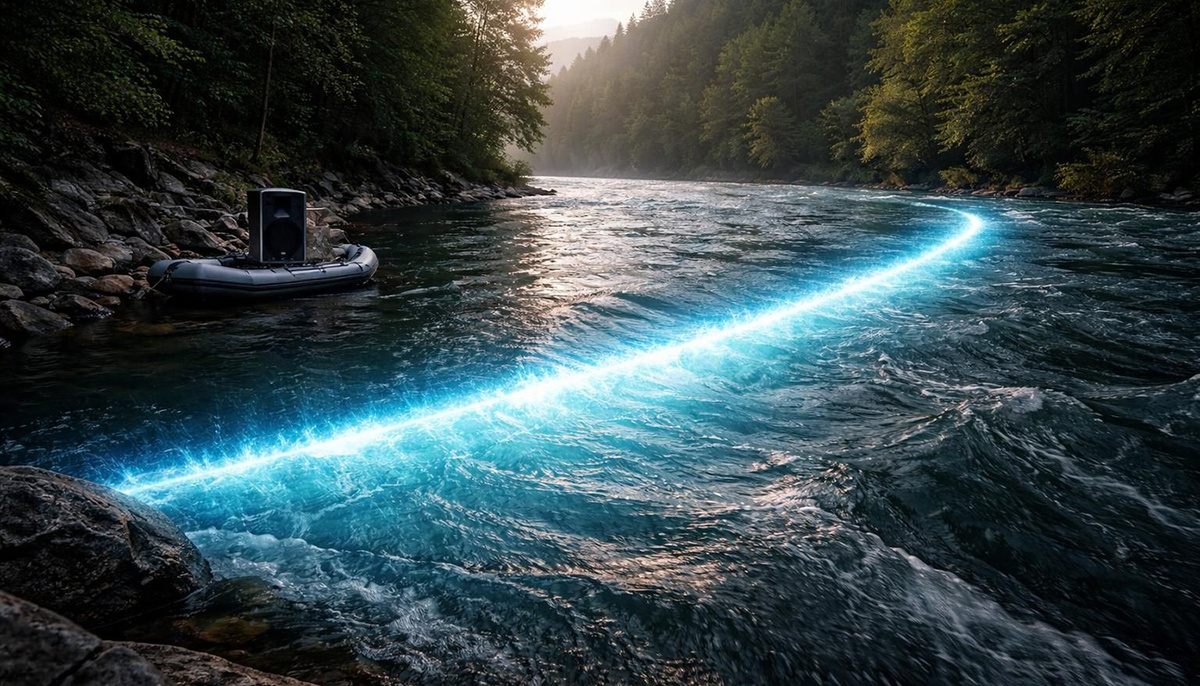 Если течение жидкости превышает скорость звука, звук, возникший ниже по потоку, навсегда застревает. Так работает акустический горизонт – модель чёрной дыры, где роль света играет звук.