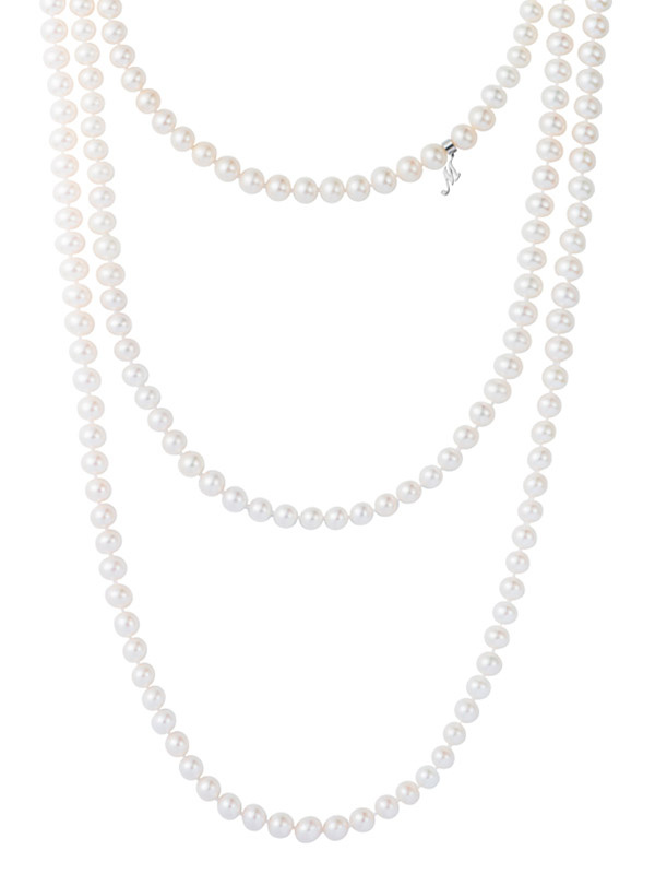 Колье Mercury Pearl из белого золота с жемчугом и бриллиантом на литере «М»