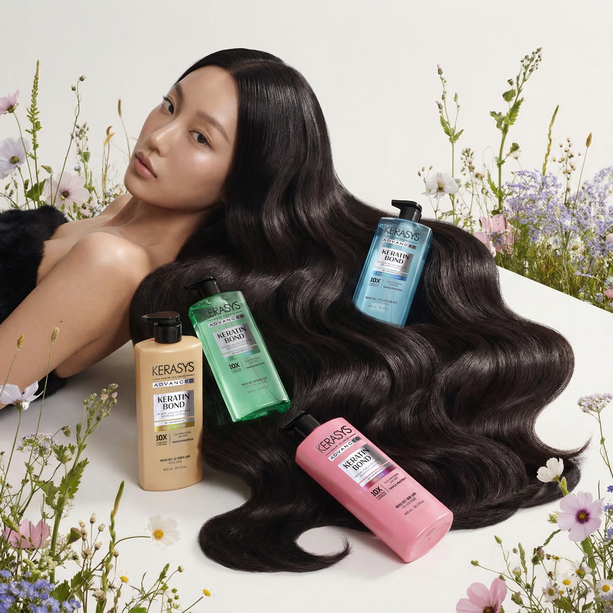 Название бренда Kerasys расшифровывается как Keratin System, а корейцы точно знают толк в блестящих, густых и здоровых волосах, именно поэтому кератин — актив номер 1 в уходовой рутине кореянок!