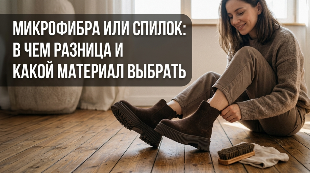    Разница фактур: микрофибра (слева) и спилок (справа) Носим Сутками