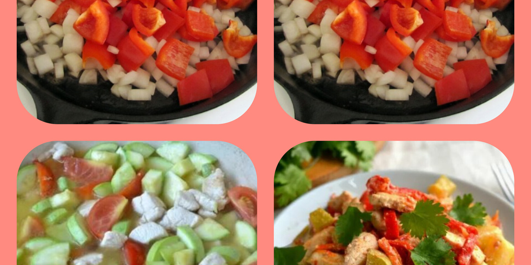 Стройнеем вместе. Диетическое, низкокалорийное рагу из кабачков с курицей.