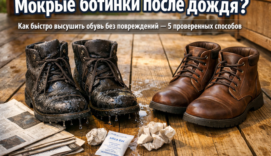 Как быстро высушить мокрую обувь после дождя. Проверенные способы, которые спасают меня уже много лет