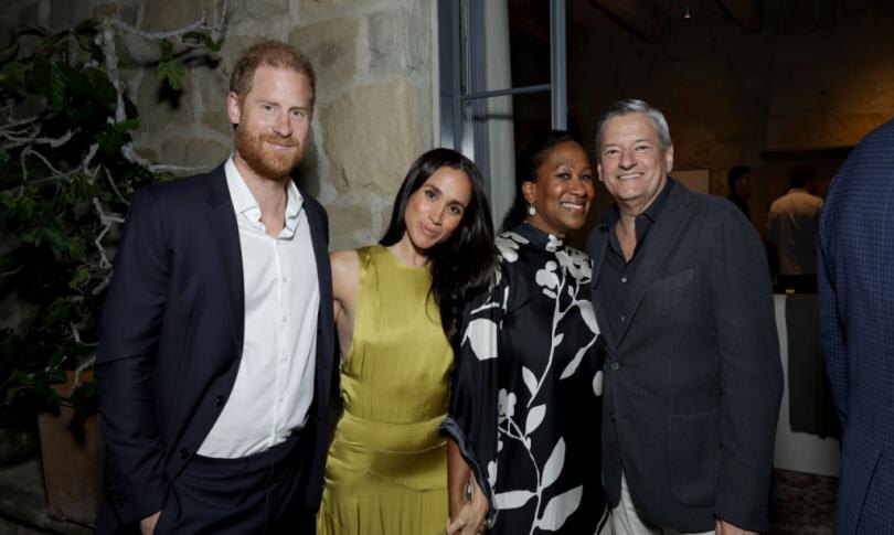    Источник: Getty Images | Stefanie Keenan | Гарри и Меган появились на вечеринке Netflix в Монтесито — без намека на конфликт