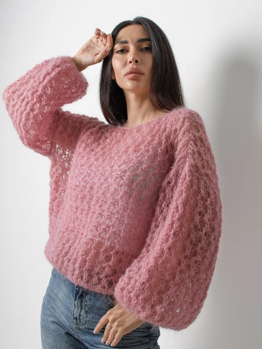 Джемпер паутинка из мохера